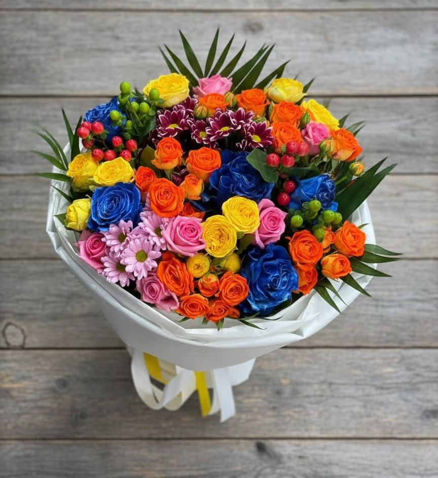 Букет цветов из: Розы и Хризантемы в Вахруши