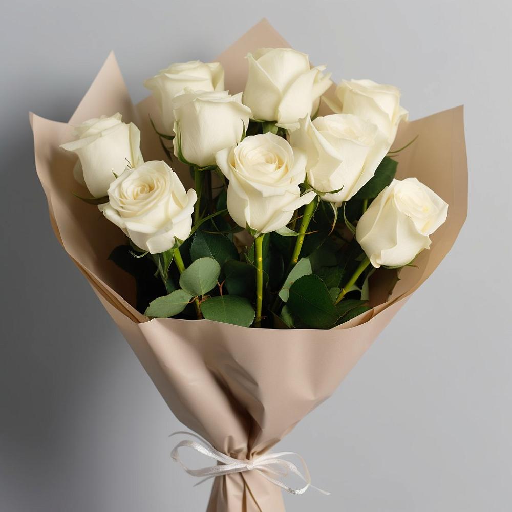 Букет 9 Белых роз Эдлесс Лав в Вахруши