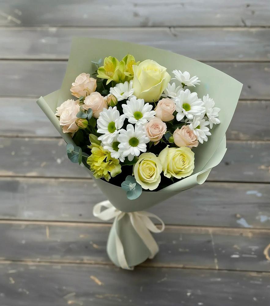 Букет цветов из: Альстромерии, Розы и Хризантемы в Вахруши