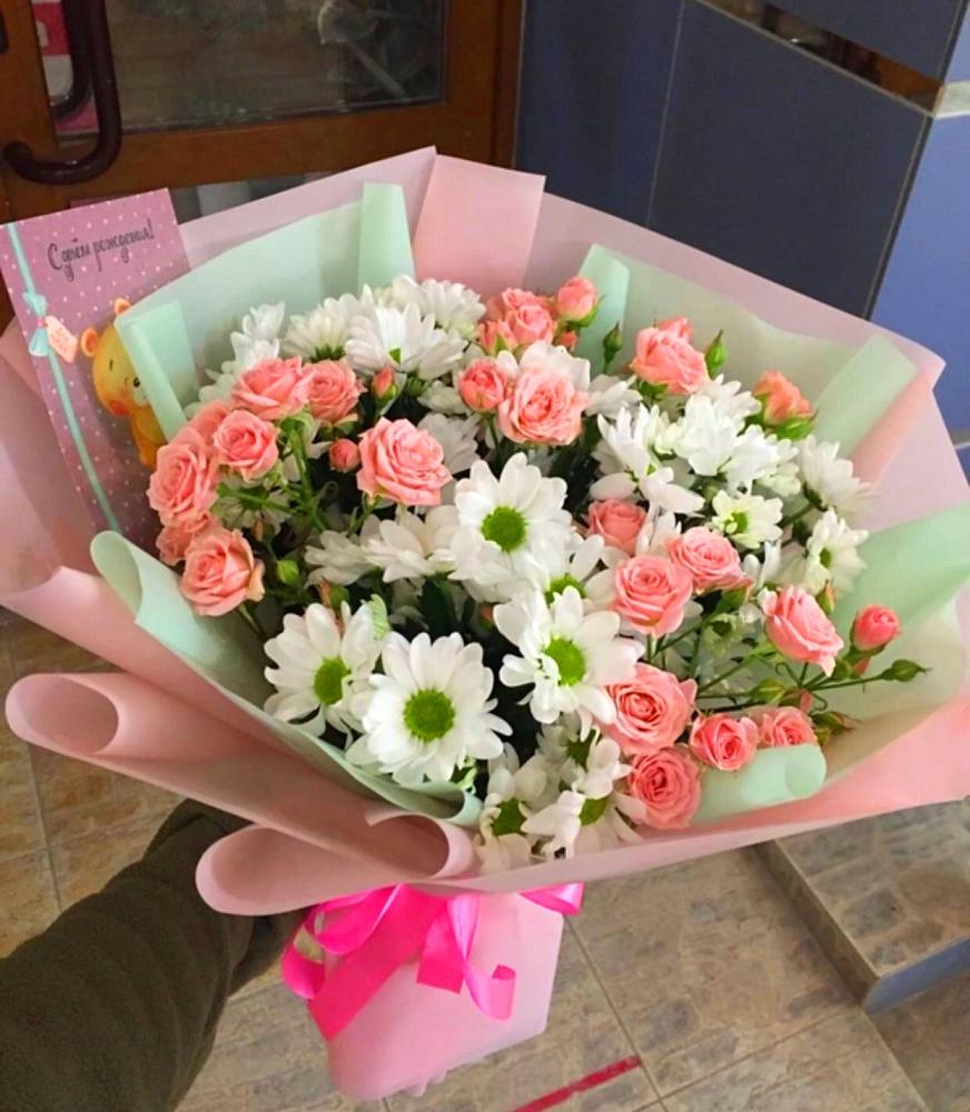 Букет цветов из: Розы и Хризантемы в Вахруши