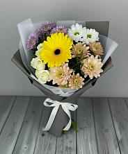 Букет цветов из:  Розы, Герберы и Хризантемы в Вахруши