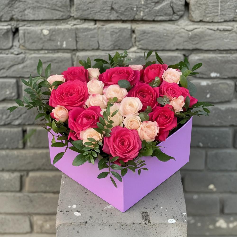 Цветочная композиция из Розы в коробке в Вахруши