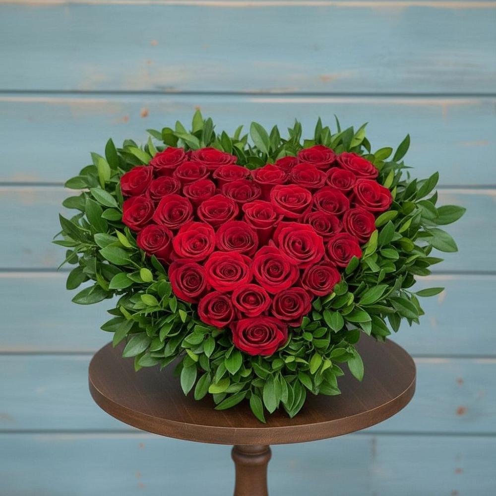 Цветочная композиция из Розы в виде сердца в Вахруши