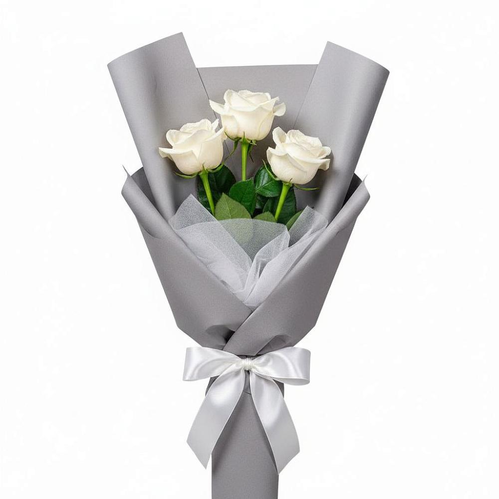 Букет 3 белые розы в Вахруши