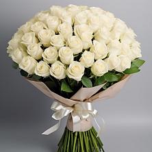 Букет 101 беля роза Белоснежка в Вахруши