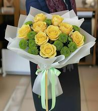 Букет цветов из:  Хризантемы и Розы в Вахруши