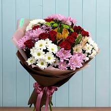 Букет цветов из:  Розы, Хризантемы и Альстромерии #REPLACE_PRED# Вахруши