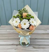 Букет цветов из:  Герберы, Розы и Хризантемы в Вахруши