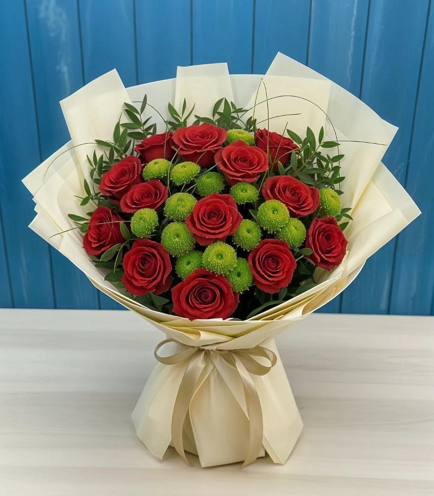 Букет цветов из: Розы и Хризантемы в Вахруши