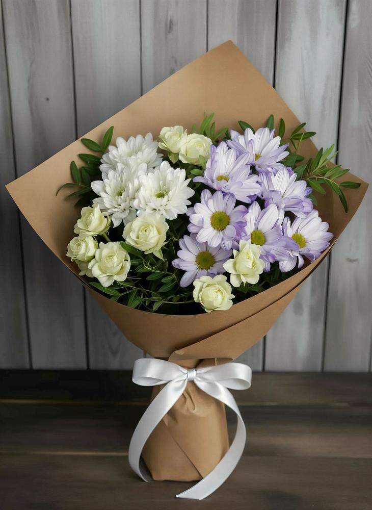 Букет цветов из: Хризантемы и Розы в Вахруши