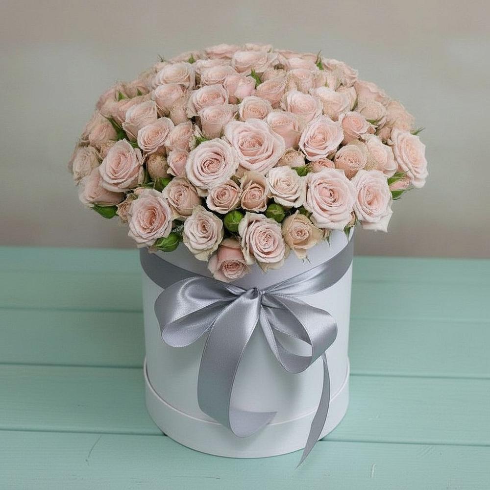 Цветочная композиция из Розы в шляпной коробке в Вахруши