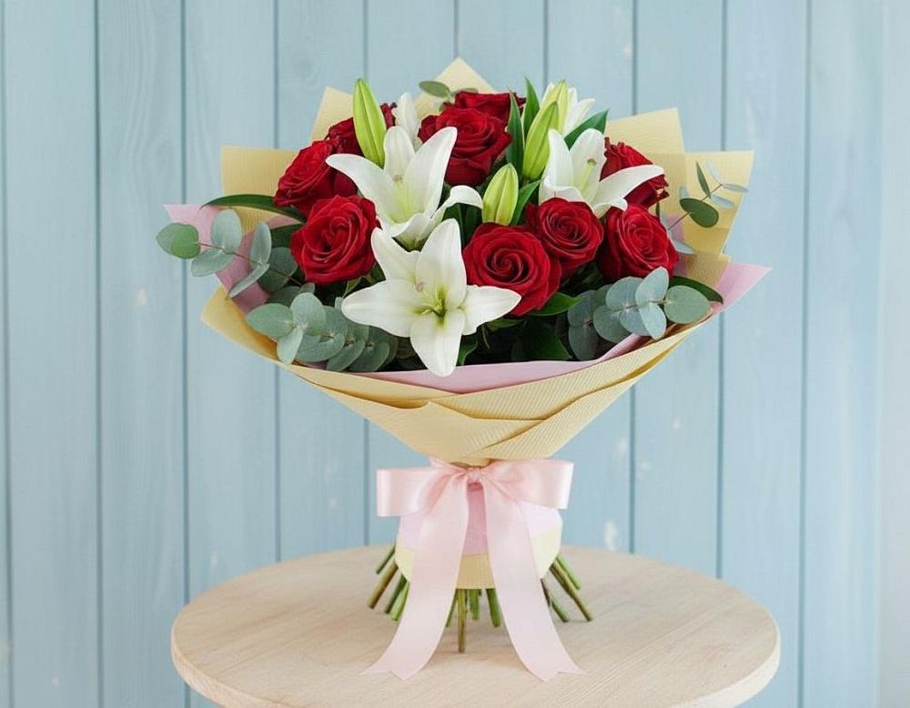 Букет цветов из: Лилии и Розы в Вахруши